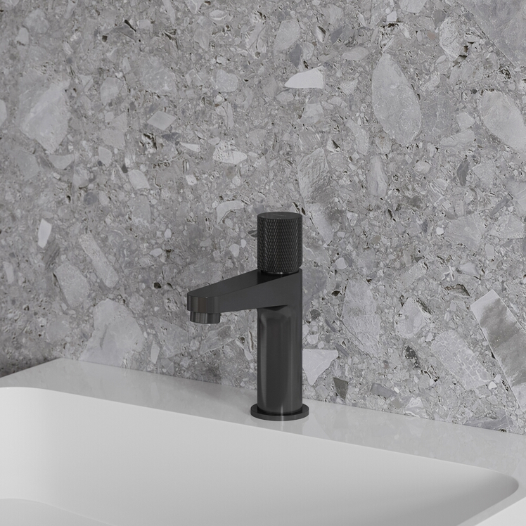 OMNIRES Bateria umywalkowa CONTOUR stojąca antracyt szczotkowany CT8010AT